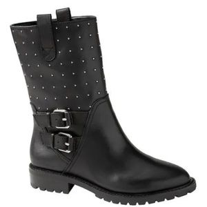 Banana Republic Black Combat Boots with Silver Studs